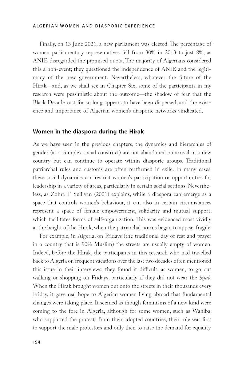 Algerian Women and Diasporic Experience