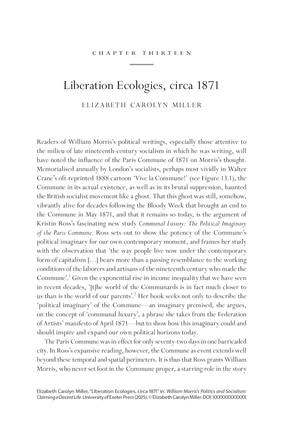 William Morris’s Socialism and Politics