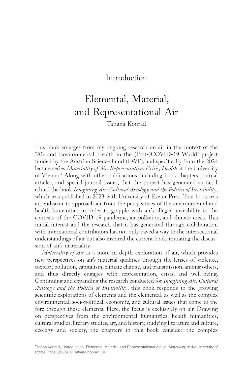 Materiality of Air