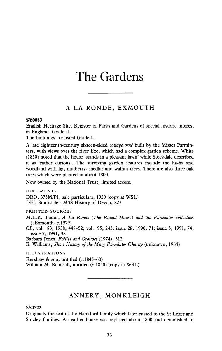 The Garden History Of Devon