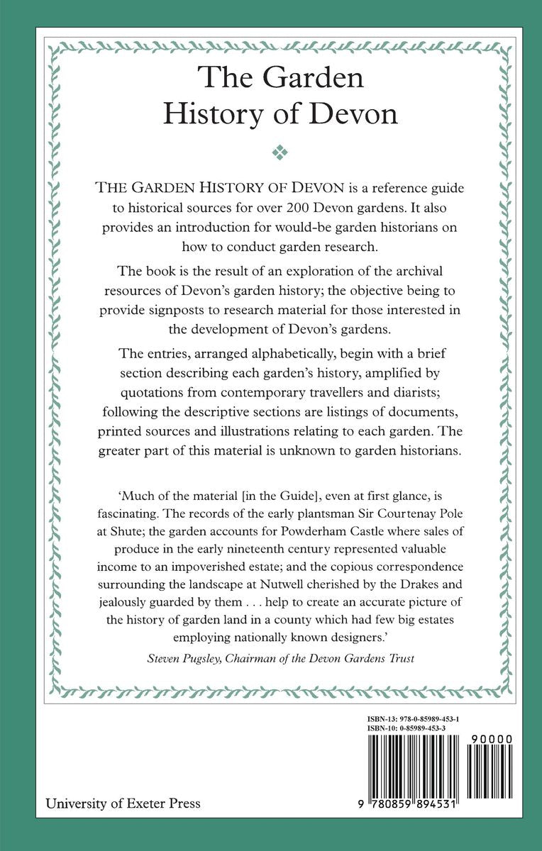 The Garden History Of Devon