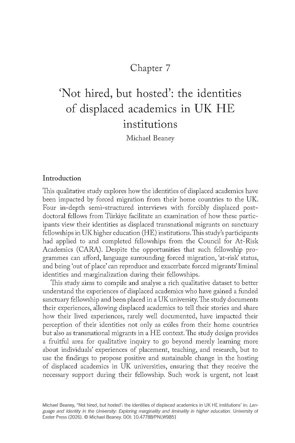 Language and Identity in the University