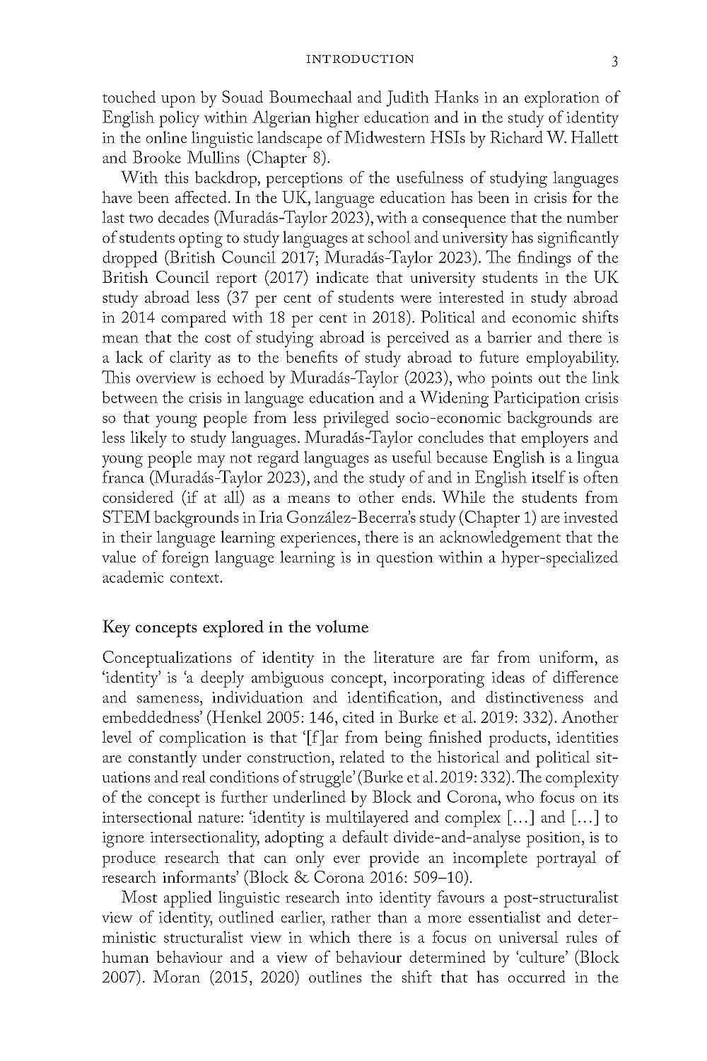 Language and Identity in the University