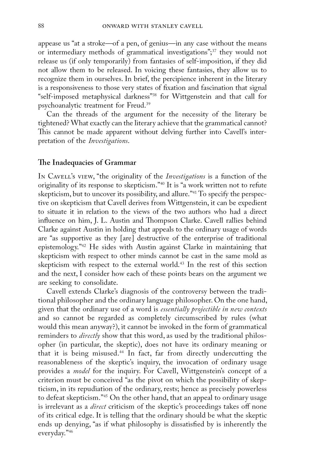 Onward with Stanley Cavell