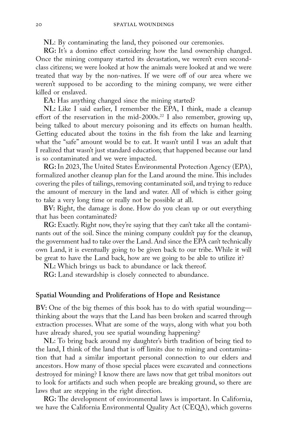 Spatial Woundings