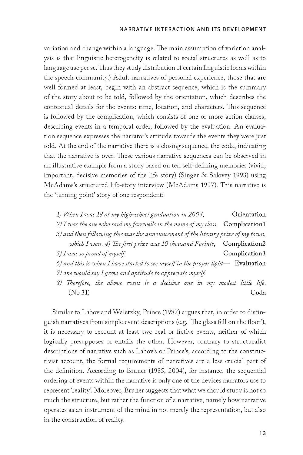 Joint Construction of Narratives in the Psychoanalytic Setting