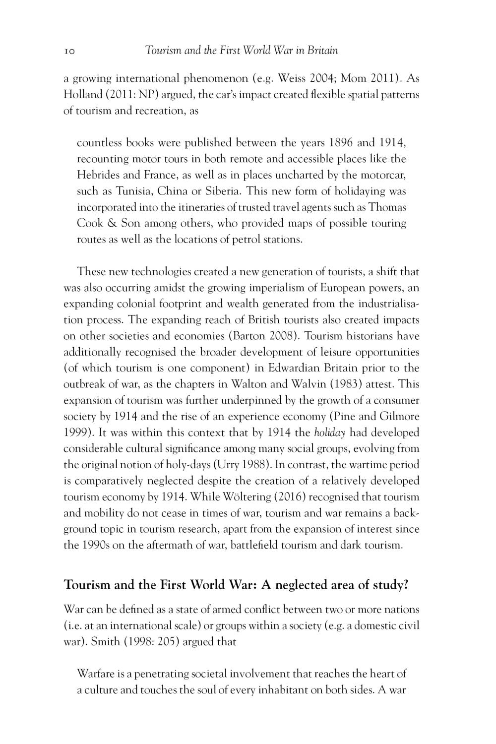 Tourism and the First World War in Britain
