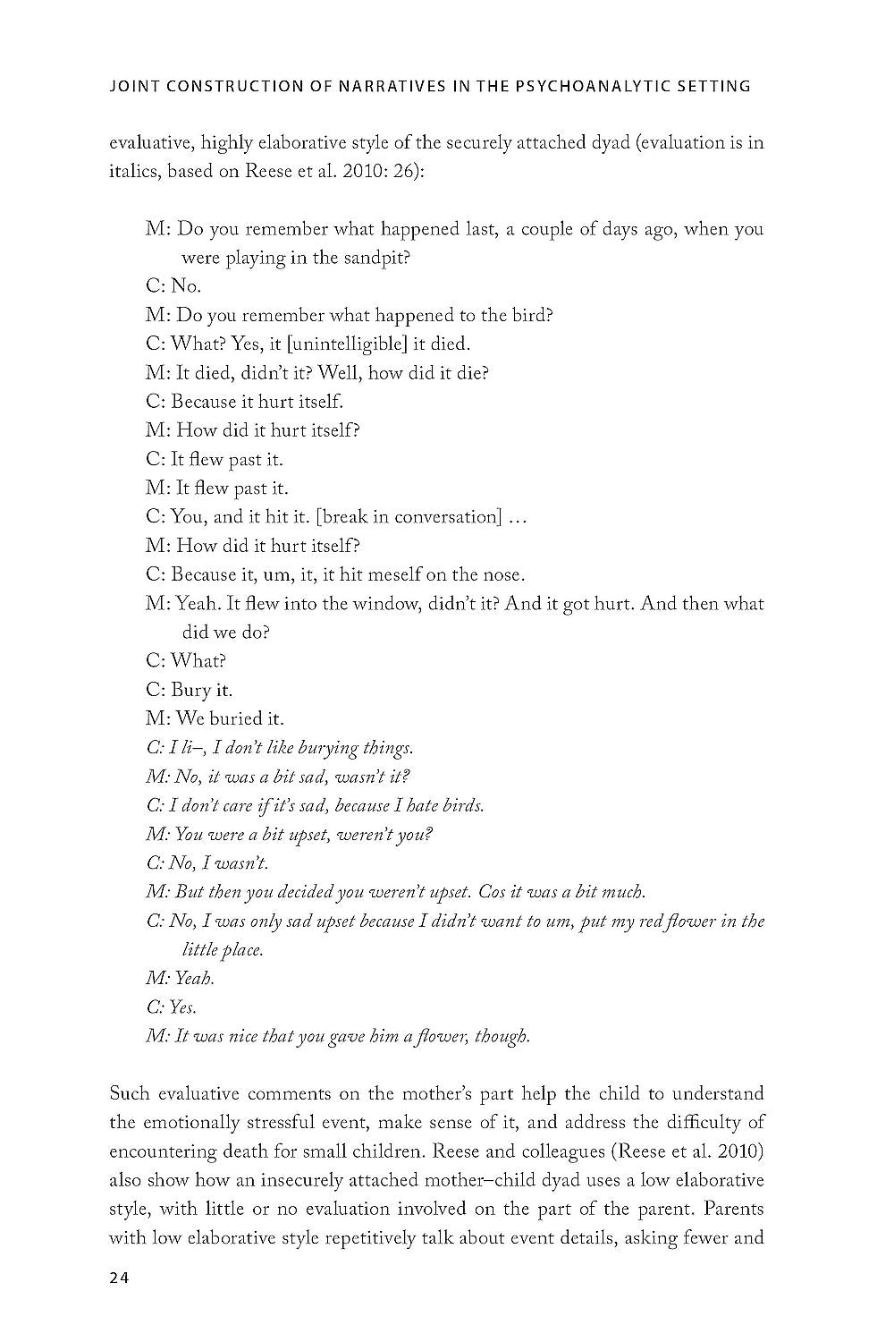 Joint Construction of Narratives in the Psychoanalytic Setting